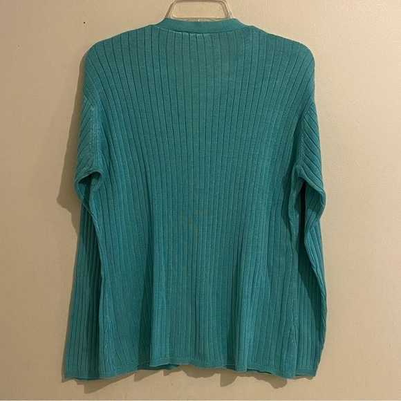 Merona Teal Size L Cardigan Sweater Front Button Long Sleeve Women's - Picture 4 of 6